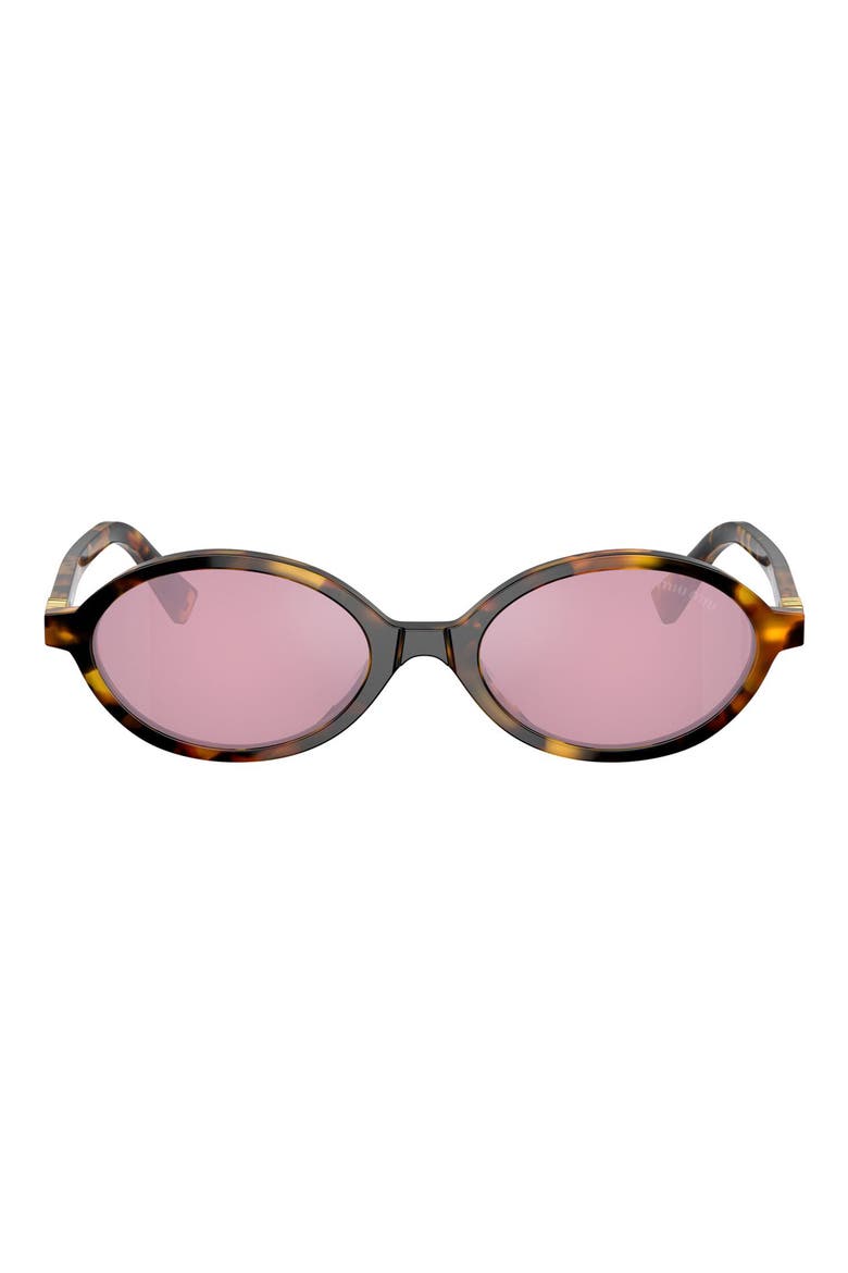 50mm Oval Sunglasses, Main, color, HONEY HAVANA / DARK PINK MIRROR SILVER INT