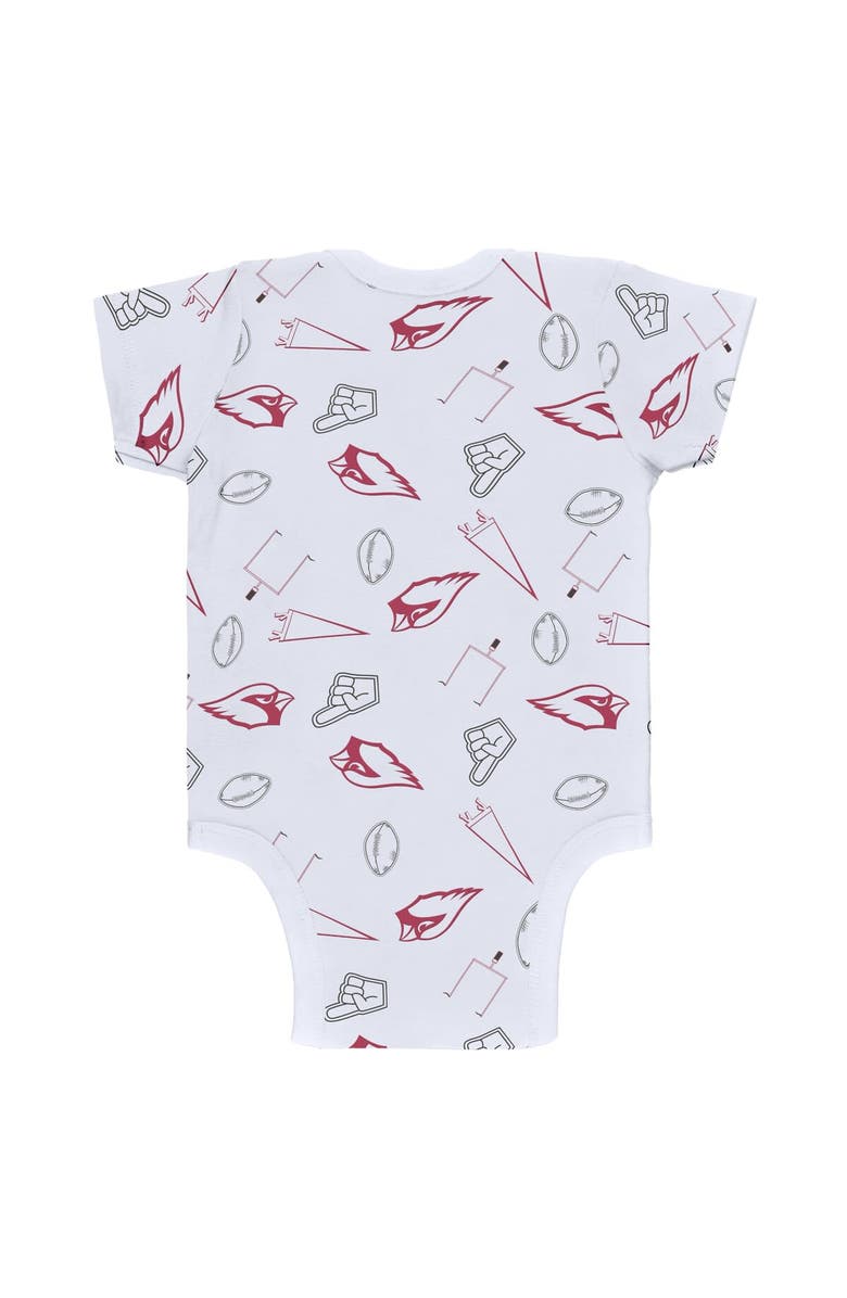 WEAR by Erin Andrews Newborn & Infant WEAR by Erin Andrews Gray/Cardinal/White Arizona Cardinals Three-Piece Turn Me Around Bodysuits & Pant Set, Alternate, color, 