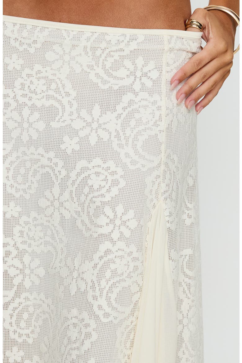Quani Lace Midi Skirt, Alternate, color, CREAM