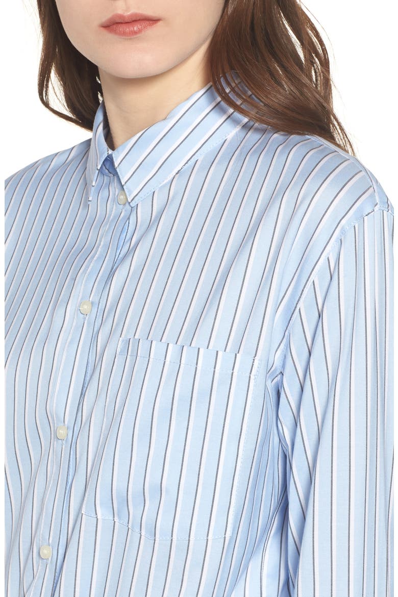 Stripe Button Front Shirt, Alternate, color, BLUE BRUNNERA GROOVE STRIPE