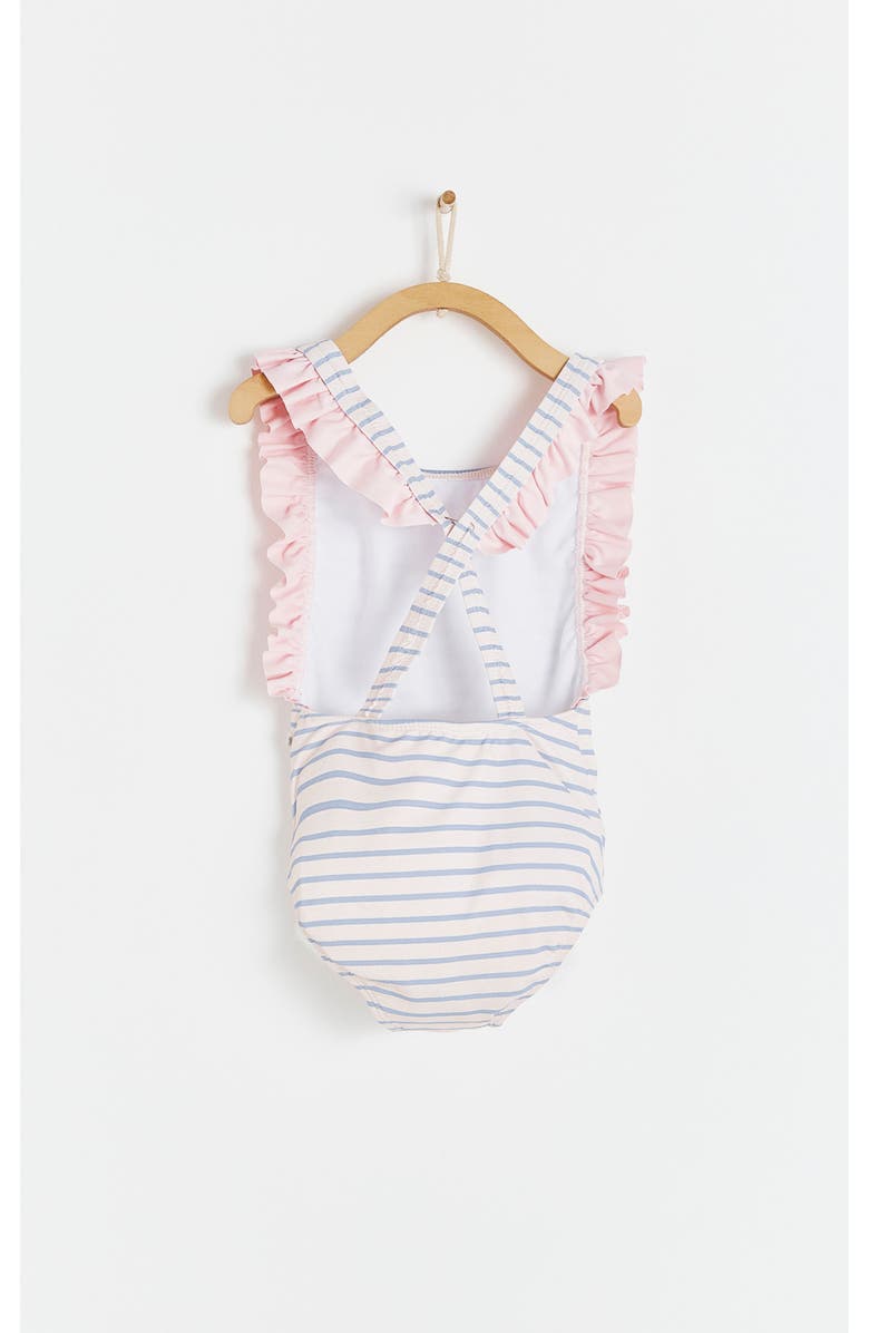 Babycottons Premium Quality Stripes Swimsuit for Toddler, Alternate, color, Blue