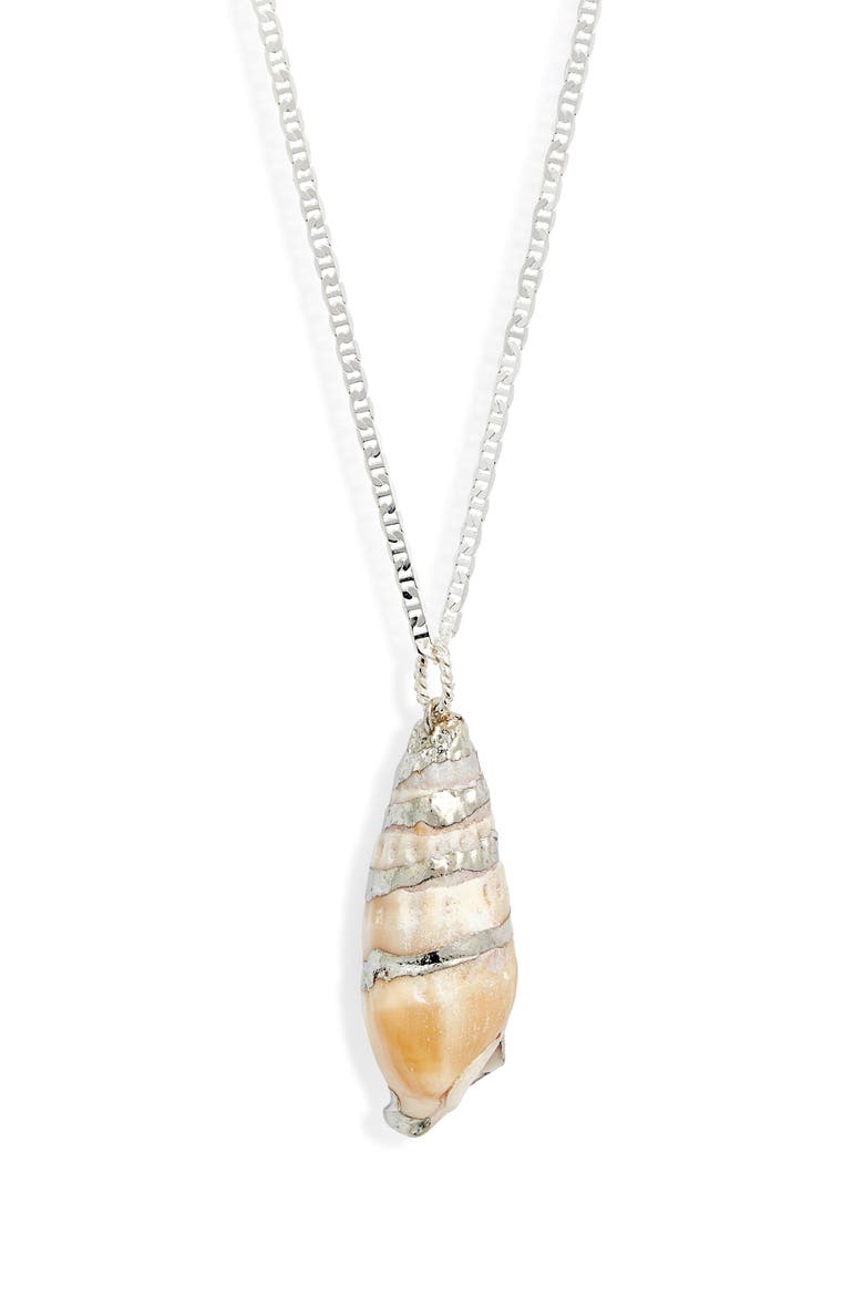 Sydneys Eye Shell Necklace, Main, color, SILVER