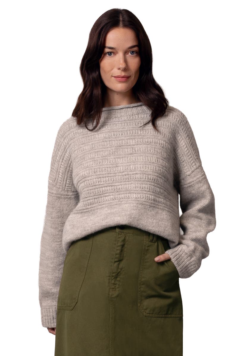 Celtic & Co. British Heritage Gansey Sweater, Main, color, Undyed Taupe