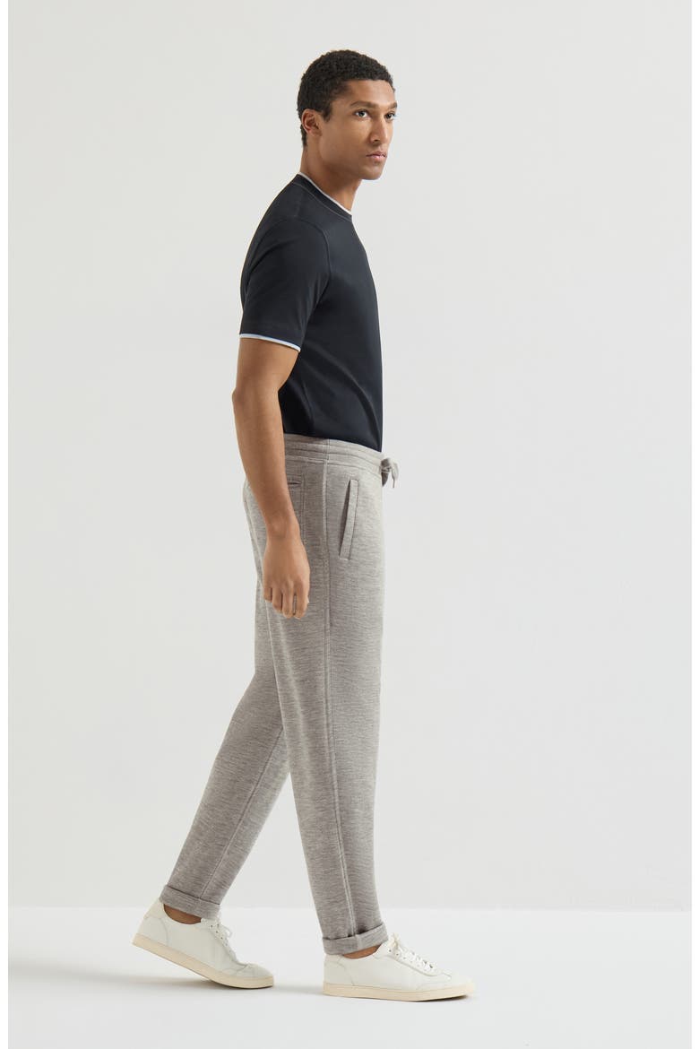 Cashmere and silk French terry trousers, Alternate, color, Grey
