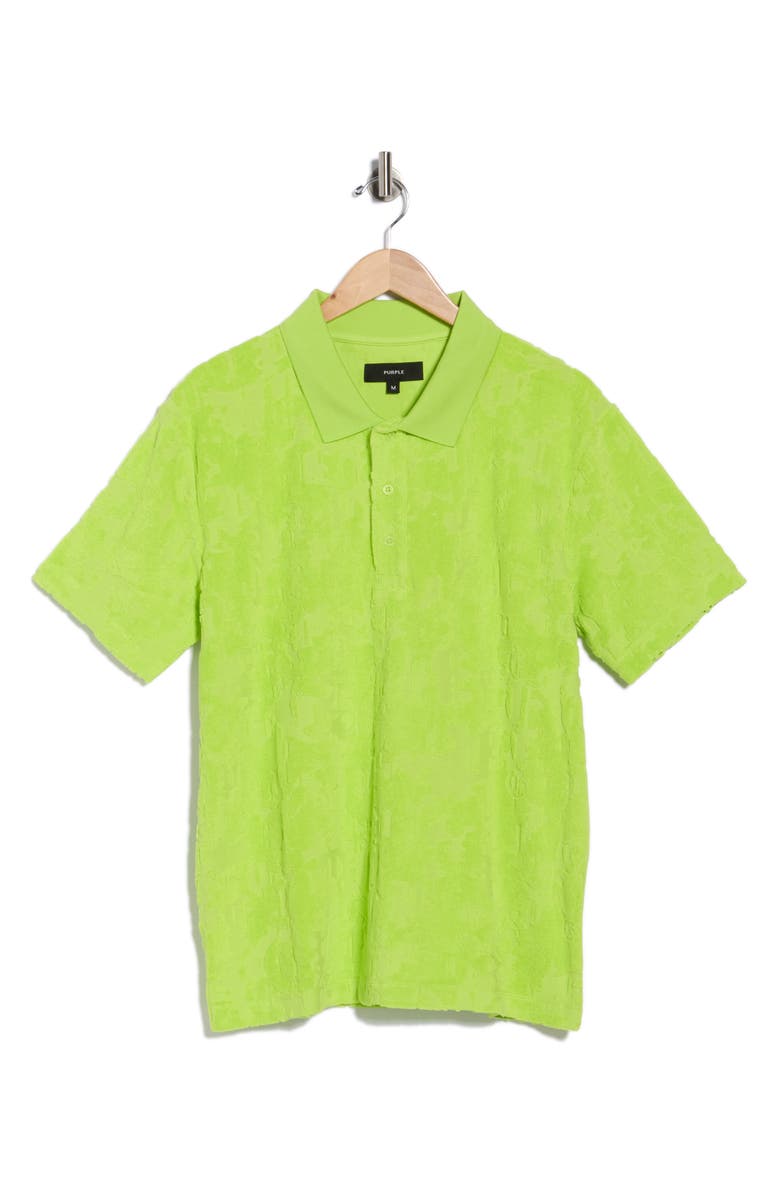 PURPLE BRAND Terry Towel Short Sleeve Polo, Alternate, color,