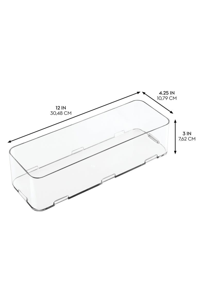 Interlocking Makeup Drawer Organizer, Clear Plastic Bins for Bathroom Vanity, Dresser, or Desk, 3-Pack, Alternate, color, Clear