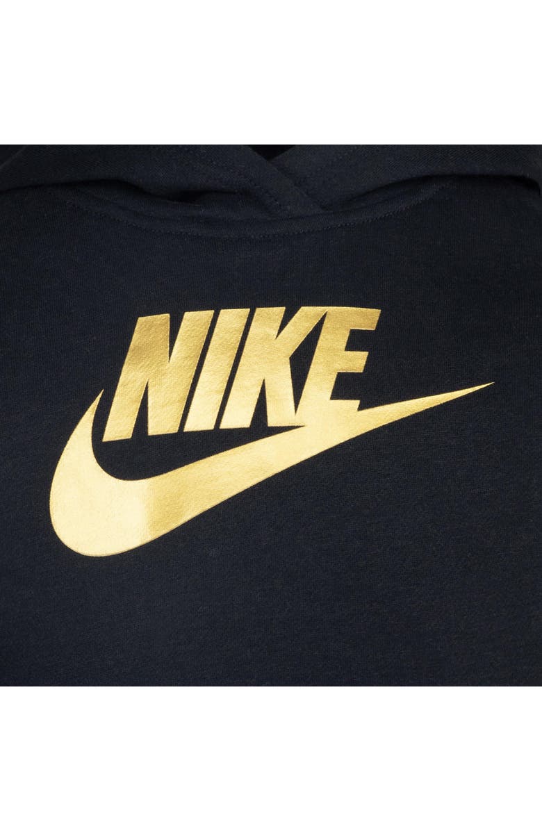 Nike Kids' Sportswear Club Fleece Hoodie, Alternate, color, Black/ Metallic Gold