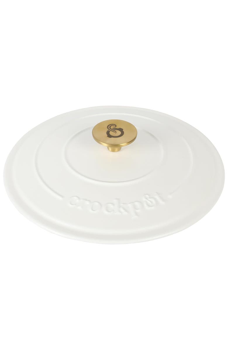 Crockpot 5 Quart Round Enameled Cast Iron Dutch Oven with Lid, Alternate, color, White