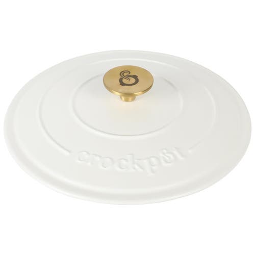 Crock-pot Crockpot 7 Quart Round Enameled Cast Iron Dutch Oven With Lid In White