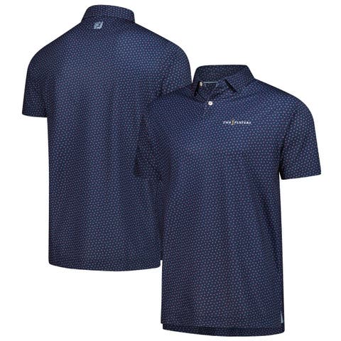 Men's FootJoy  Navy THE PLAYERS ProDry Bounce Print Stretch Pique Polo