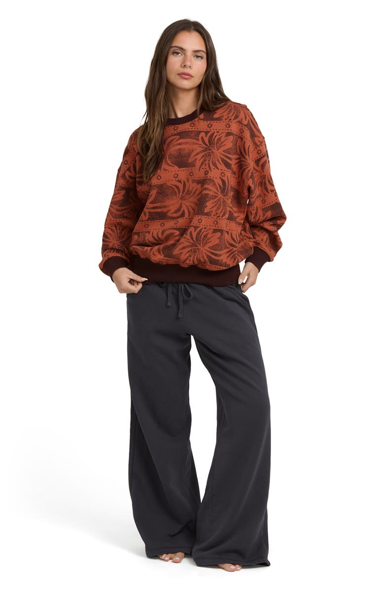 Billabong Vida Palms Print Sweatshirt, Alternate, color, Teak