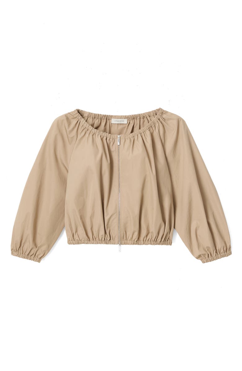 Lafayette 148 New York Crop Organic Cotton Poplin Bubble Jacket, Alternate, color, Clay