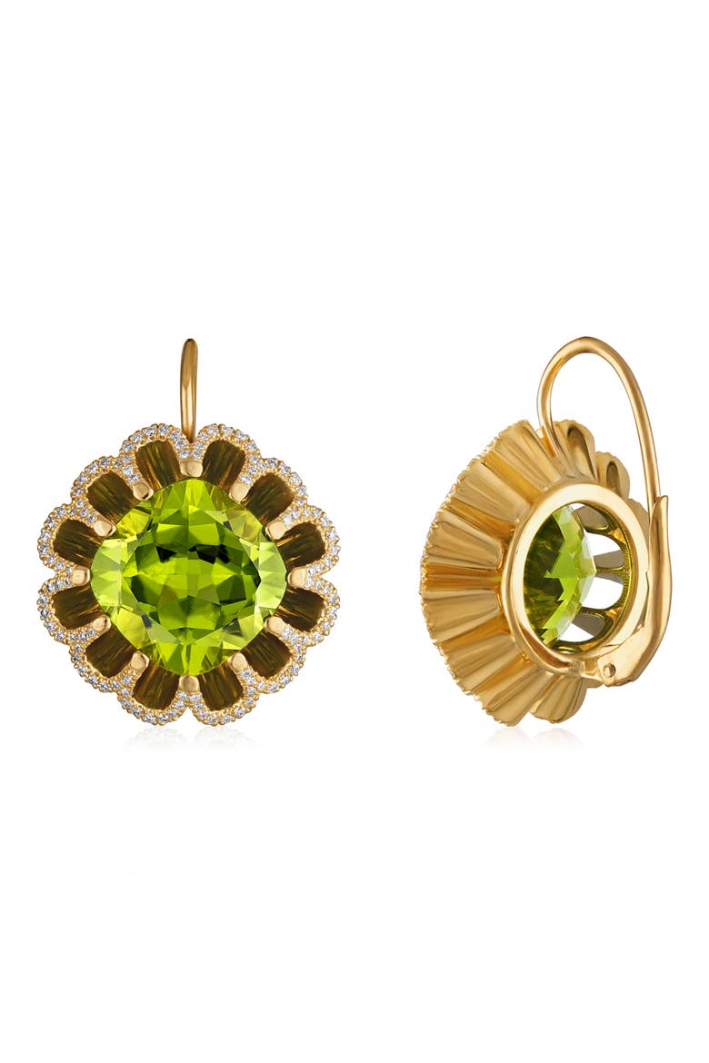 Floating Peridot & Diamond Drop Earrings, Alternate, color, 18K YELLOW GOLD