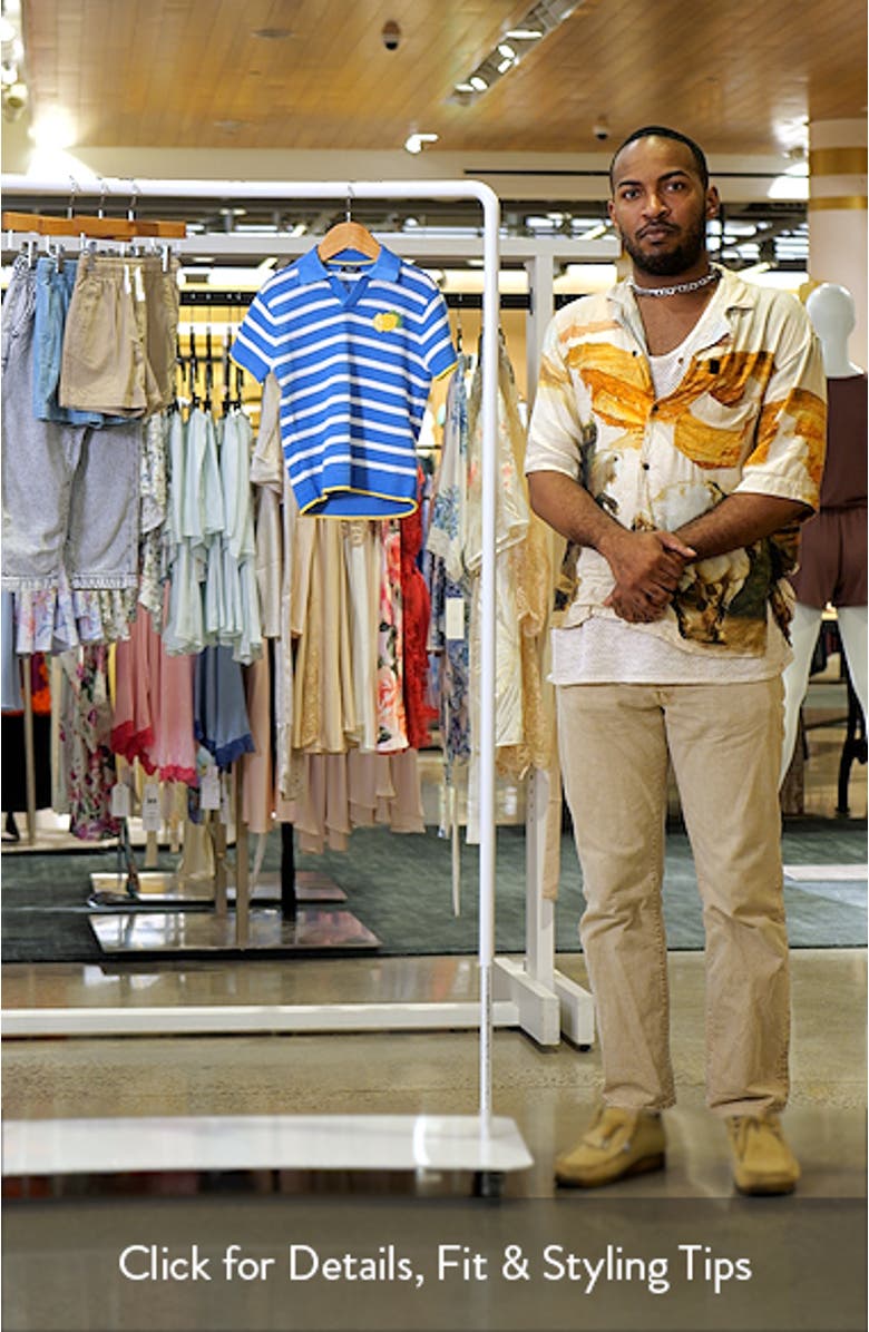 Kids' Stripe Open Stitch Cotton Polo Sweater, sales video thumbnail