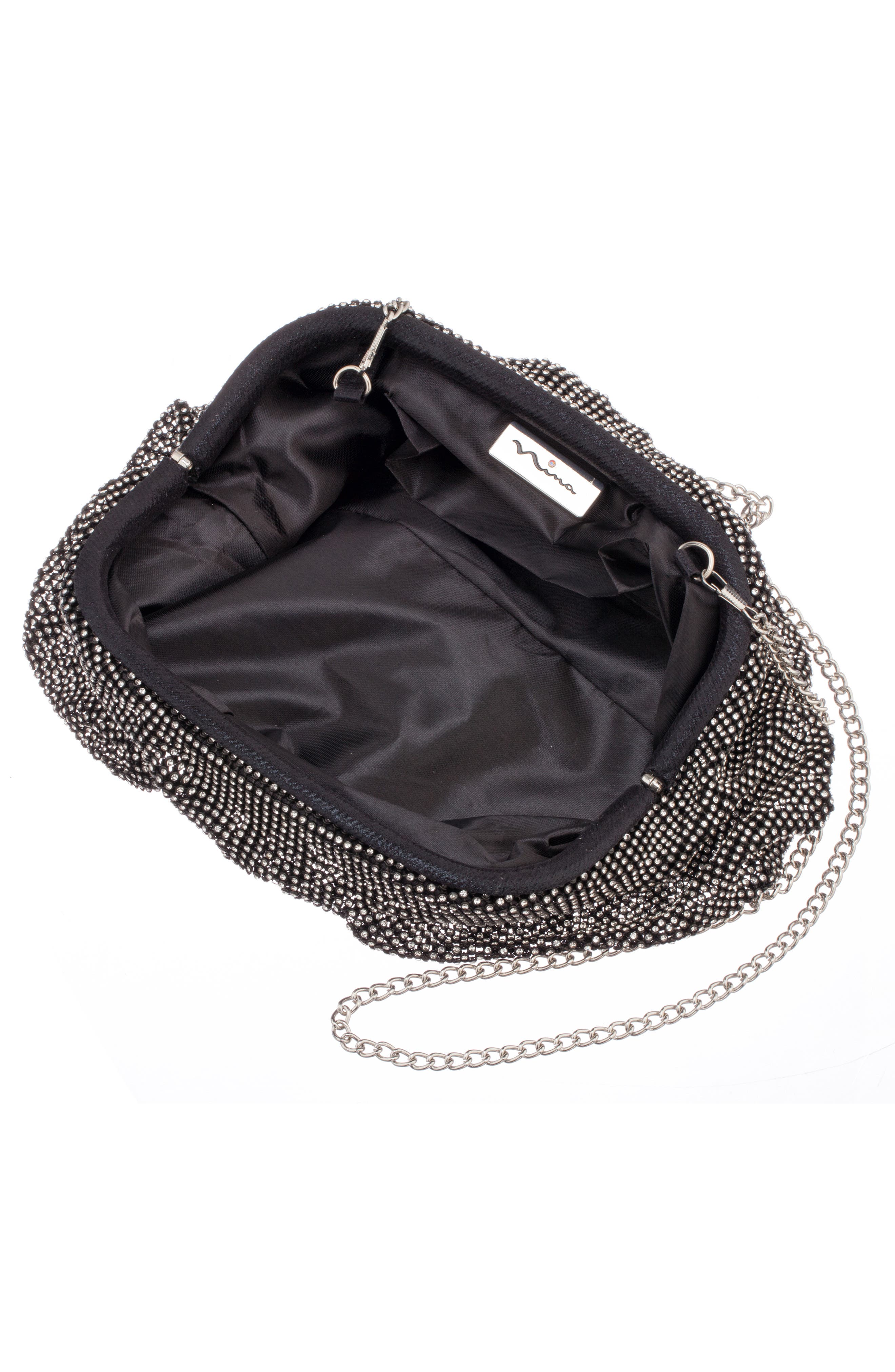 Nina Crystal Mesh Clutch, Alternate, color, 
