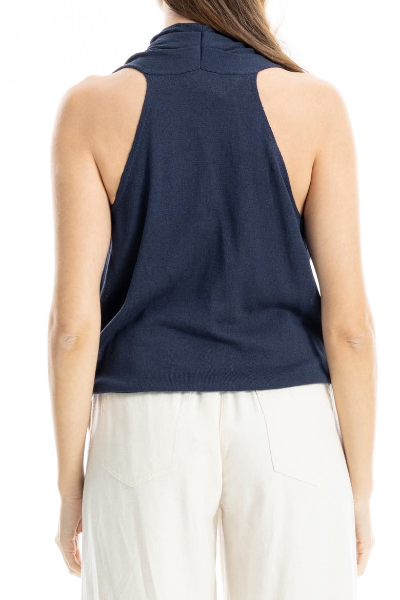Faux Wrap Sleeveless Sweater, Alternate, color, NAVY