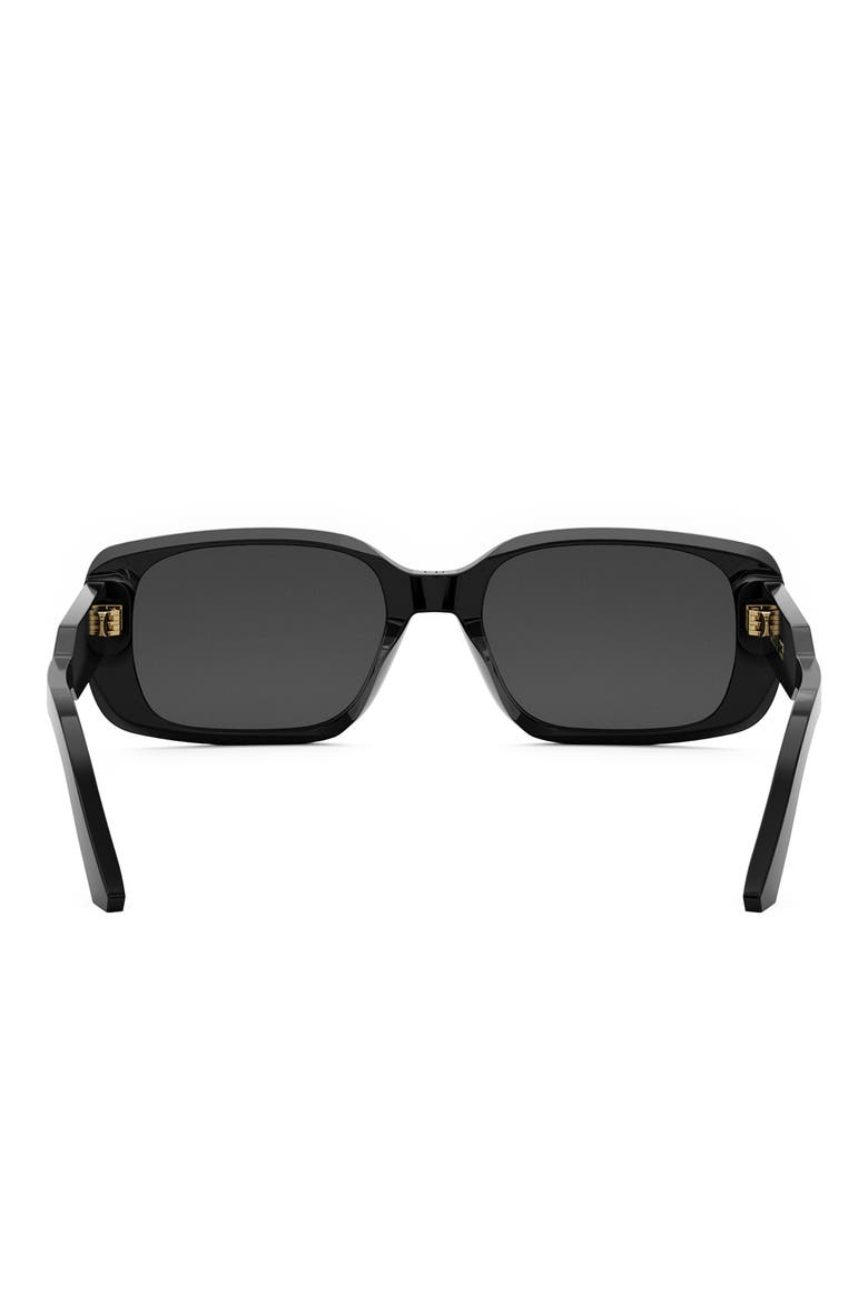 'DiorSignature S12I Rectangular Sunglasses, Alternate, color, SHINY BLACK / SMOKE