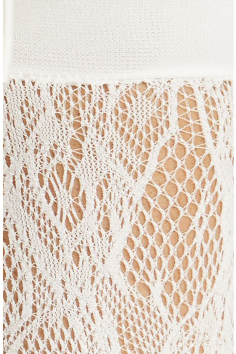 Coco Bow Lace Crew Socks, Alternate, color, WHITE