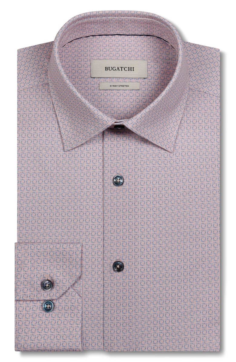 Bugatchi James OoohCotton<sup>®</sup> Geometric Print Button-Up Shirt, Alternate, color, Pink
