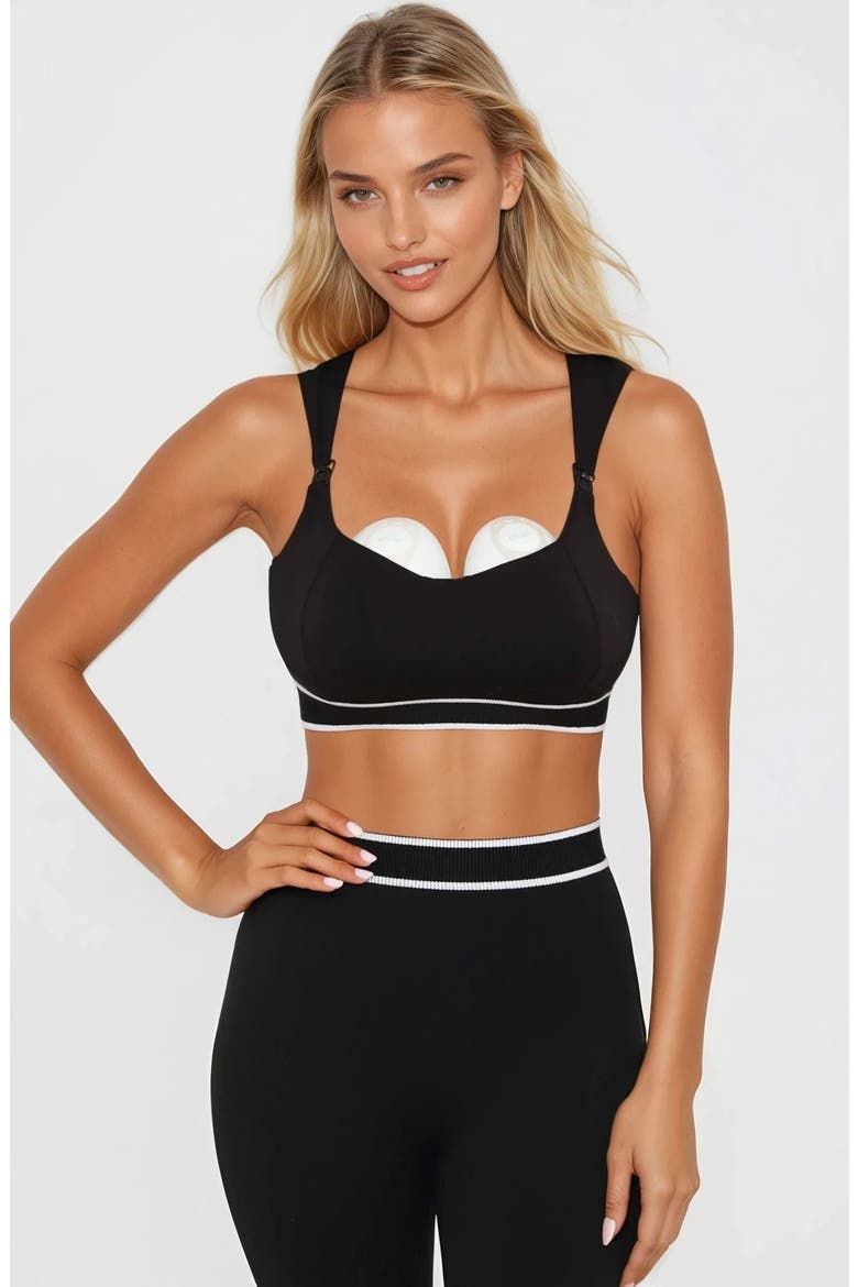 Sola Lift Nursing Sports Bra, Alternate, color, Noir