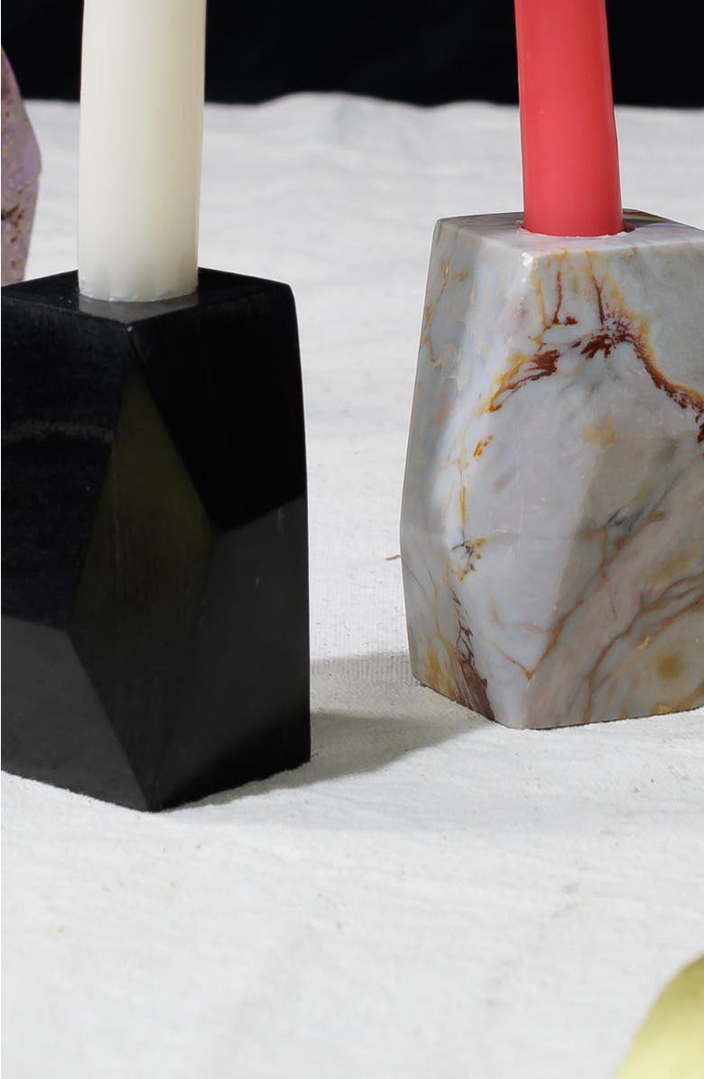 DAR PROYECTOS Gemstone Faceted Candelabra, Alternate, color, Black Onyx