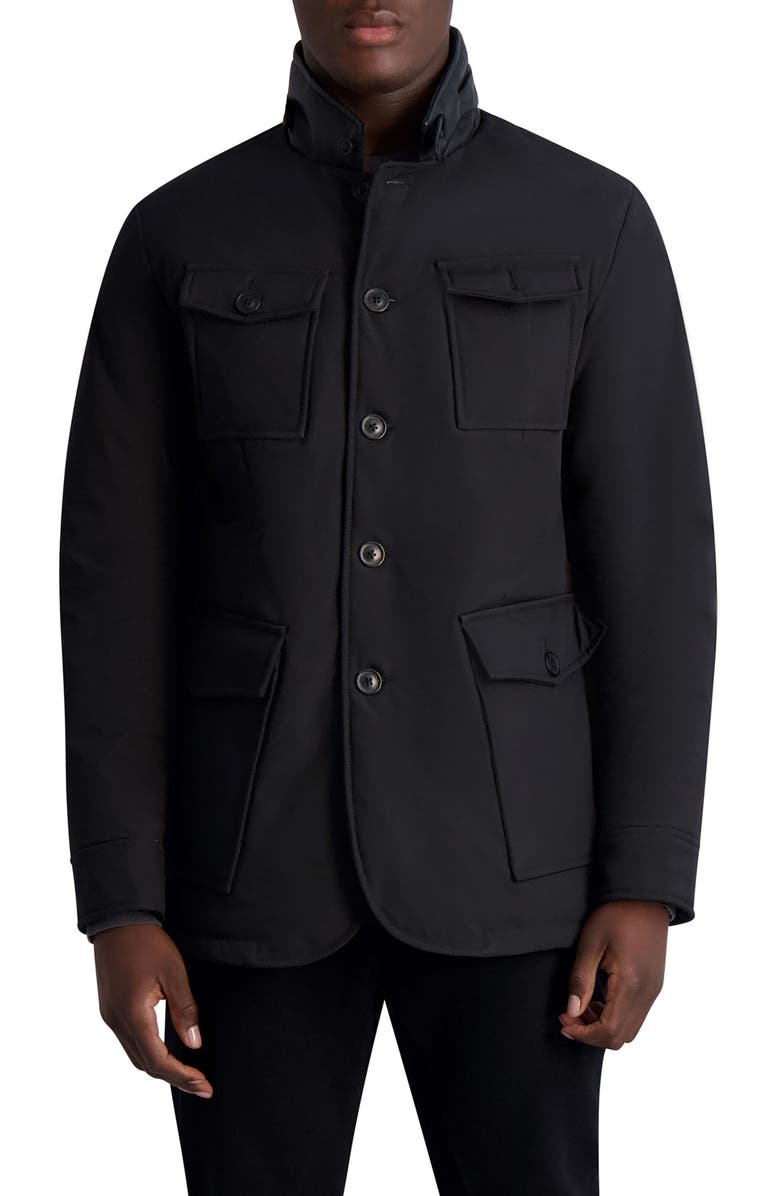 KARL LAGERFELD Puffer Blazer, Main, color, Black