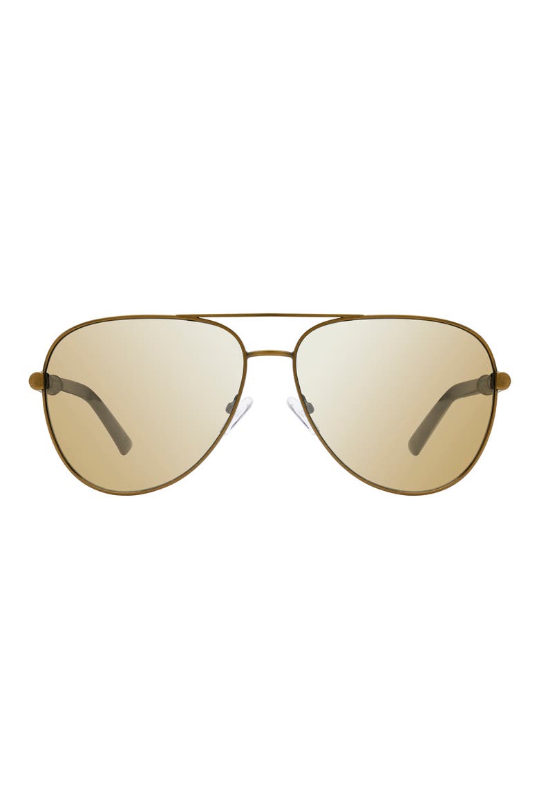 63mm Oversize Pilot Sunglasses, Main, color, BRASS/ GOLD MIRROR