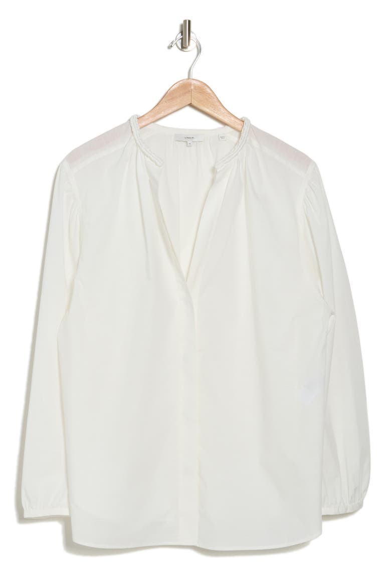 Braid Trim Cotton Blouse, Alternate, color, OPTIC WHITE