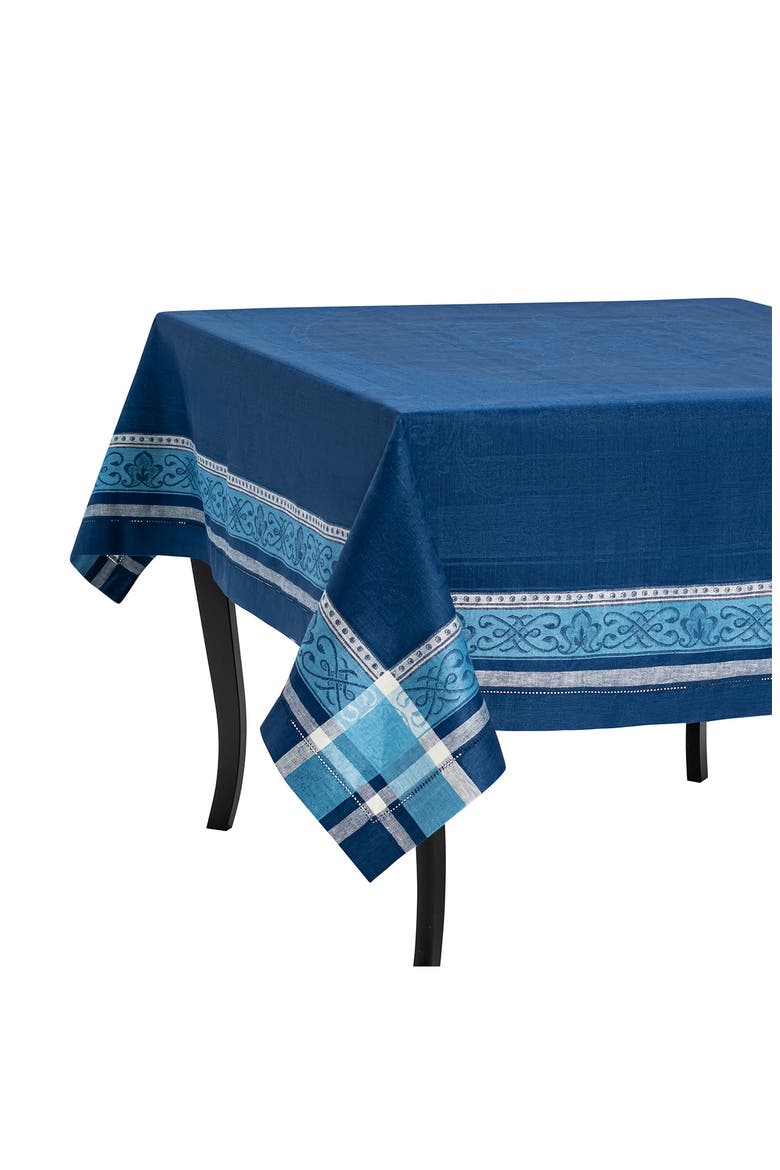 Astra Linen Tablecloth - 71" x 71", Alternate, color, SHADES OF BLUE