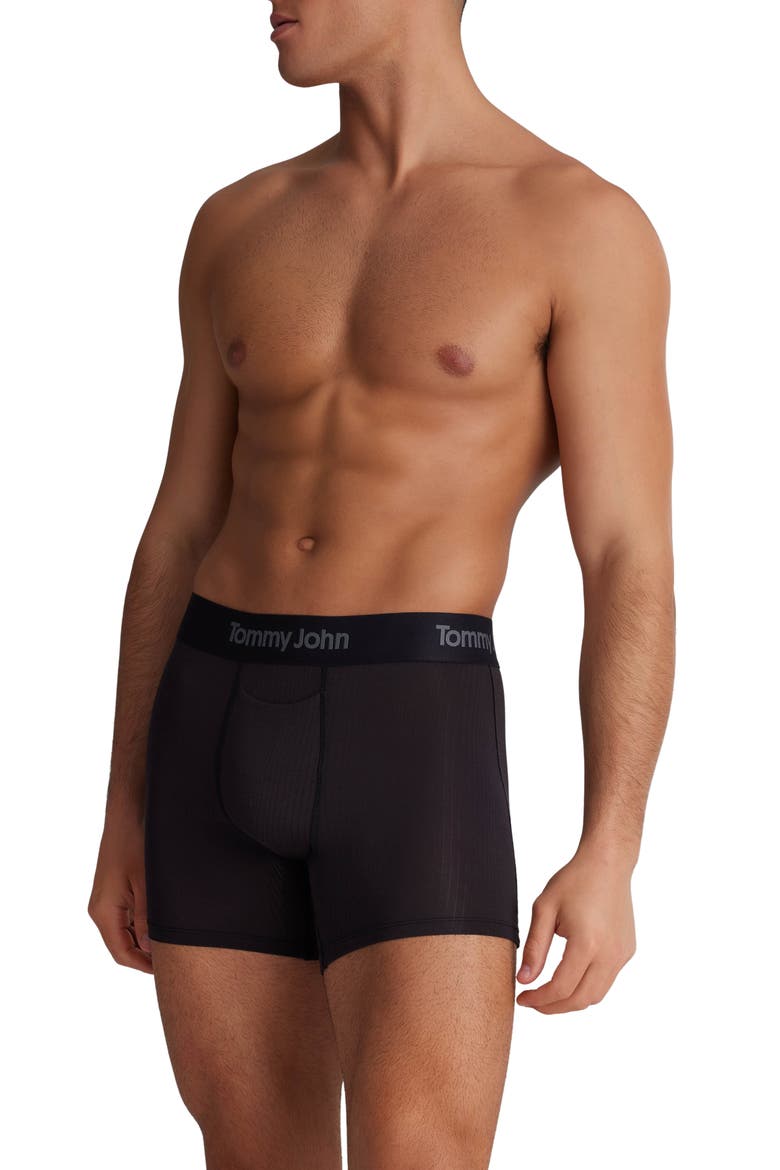 Second Skin Luxe Rib 4-Inch Boxer Briefs, Main, color, BLACK BEAUTY