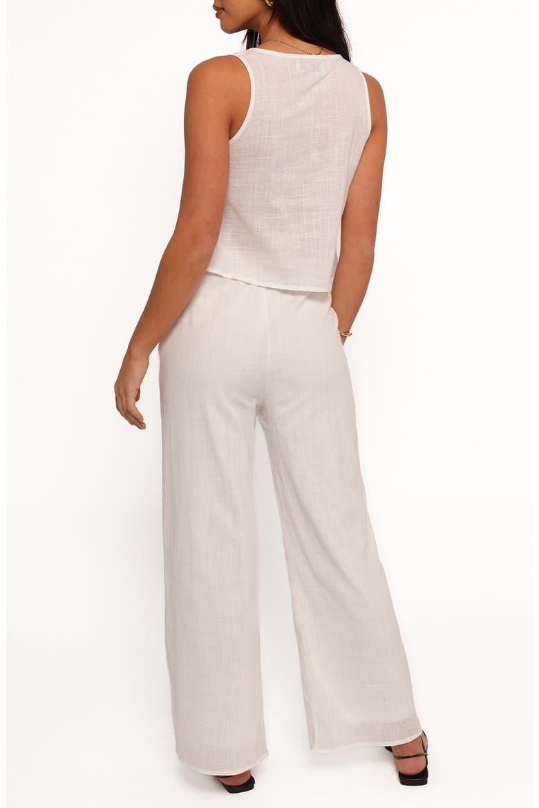 Rhaena Cotton Sleeveless Top & Wide Leg Pants Set, Alternate, color, WHITE