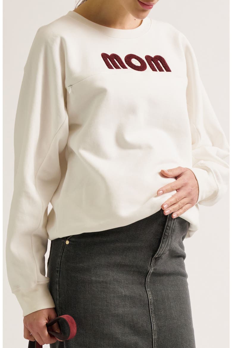 Mom Maternity & Nursing Sweatshirt, Alternate, color, Ivory