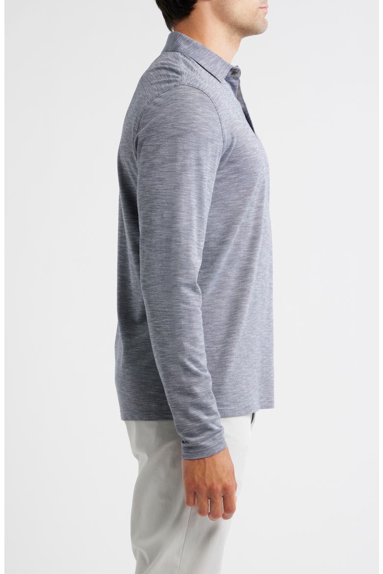 Long Sleeve Slub Pique Polo, Alternate, color, NAVY