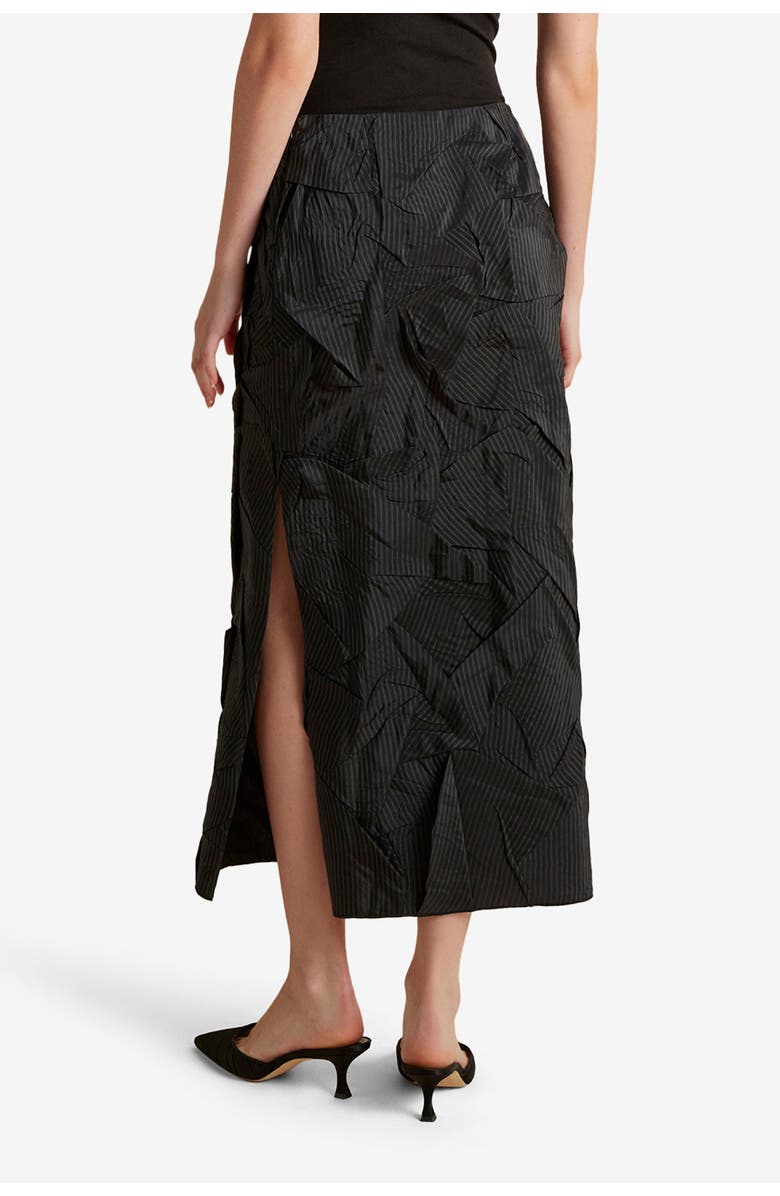 Marina Moscone Crushed Pinstripe Tubino, Alternate, color, Navy Pinstripe