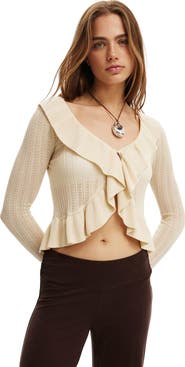 Cotton On Women's Ruffle Knit Cardi
