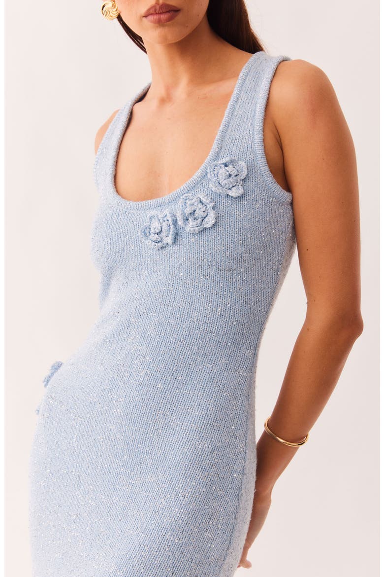Monroe Reversible Metallic Knit Maxi Sweater Dress, Alternate, color, BLUE