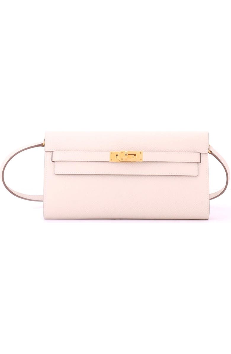 Pre-Owned Hermes Kelly To Go Wallet Epsom, Main, color, Craie