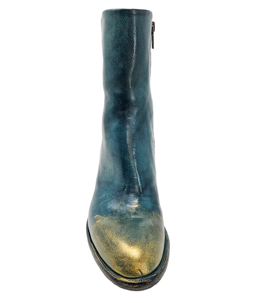 Hand Rubbed Metallic Ankle Boot, Alternate, color, Teal