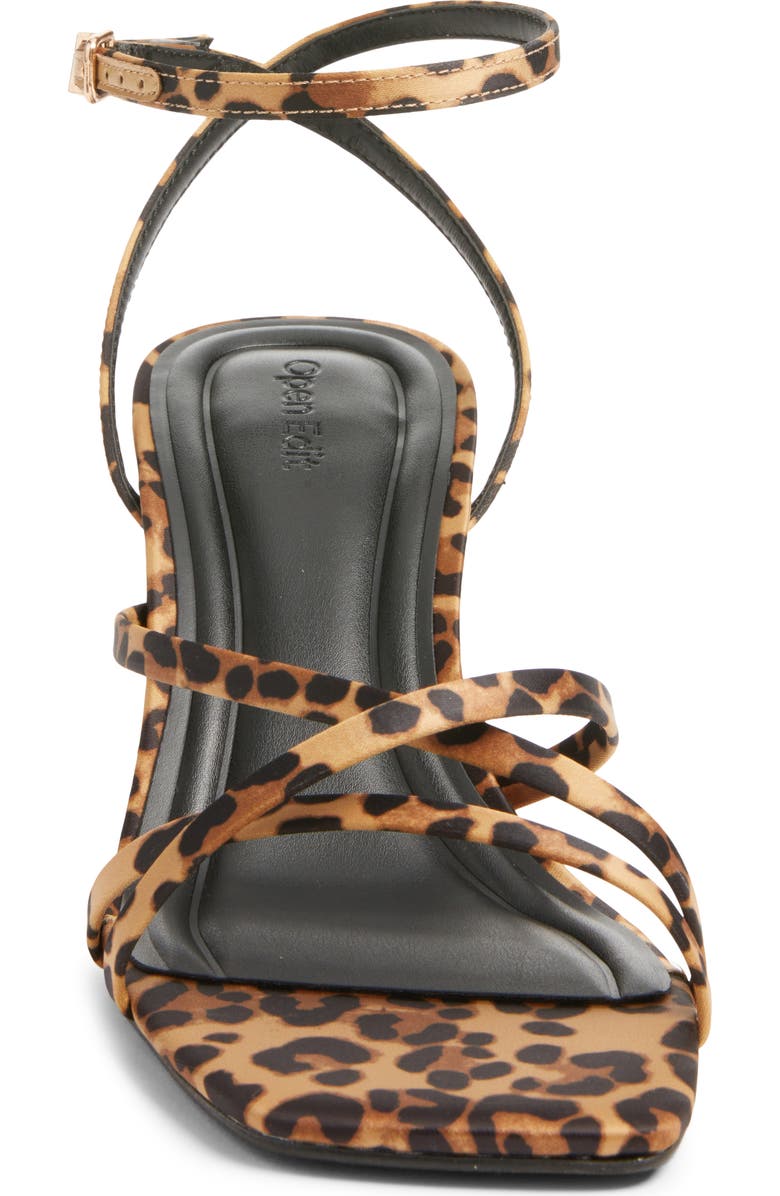 Open Edit Remington Ankle Strap Sandal, Alternate, color, Tan Leopard