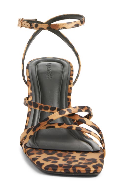 Open Edit Remington Ankle Strap Sandal In Tan Leopard