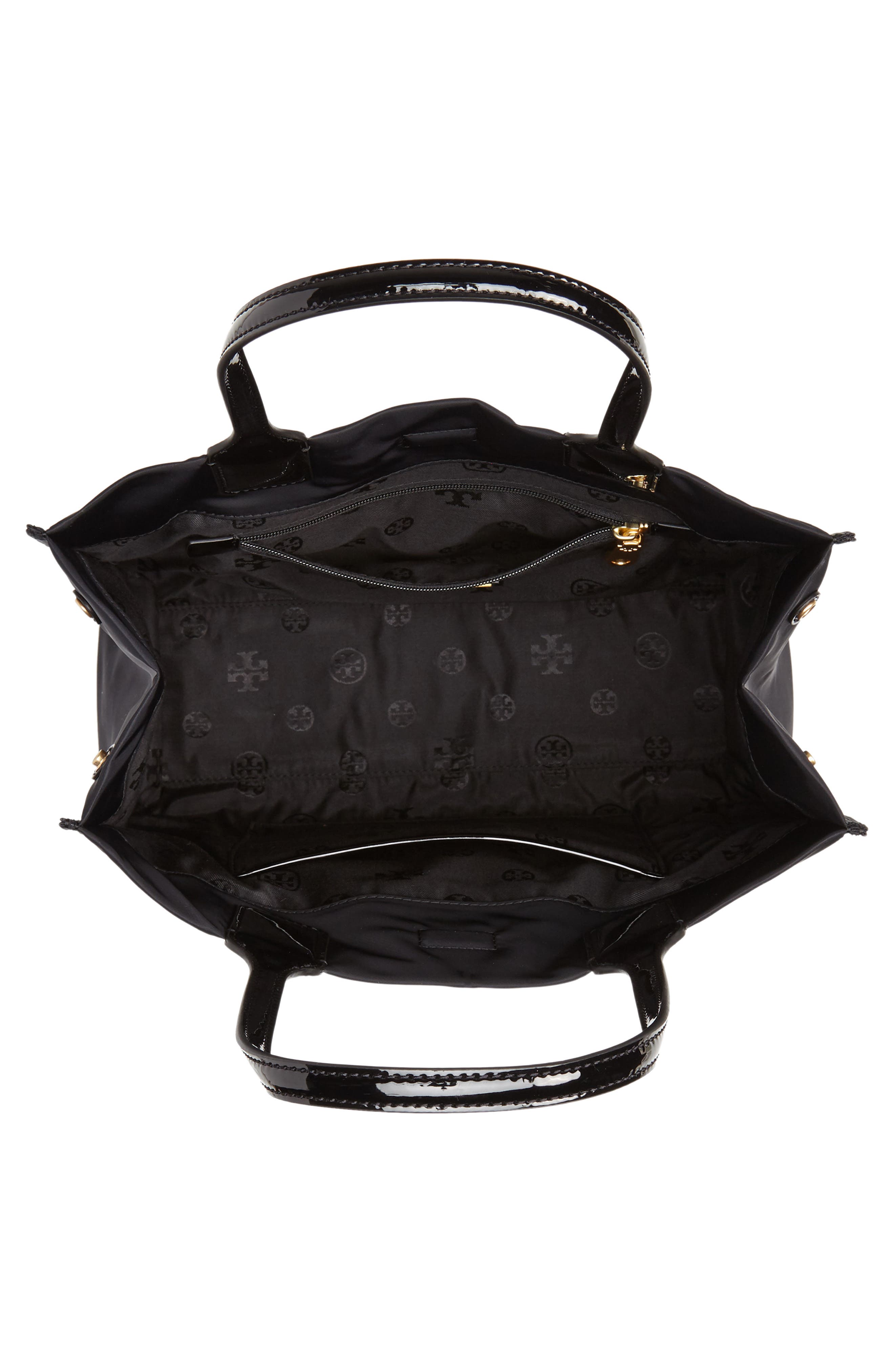 Tory Burch Mini Ella Patent Nylon Tote, Alternate, color, 