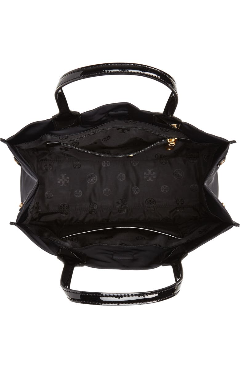 Tory Burch Mini Ella Patent Nylon Tote, Alternate, color,
