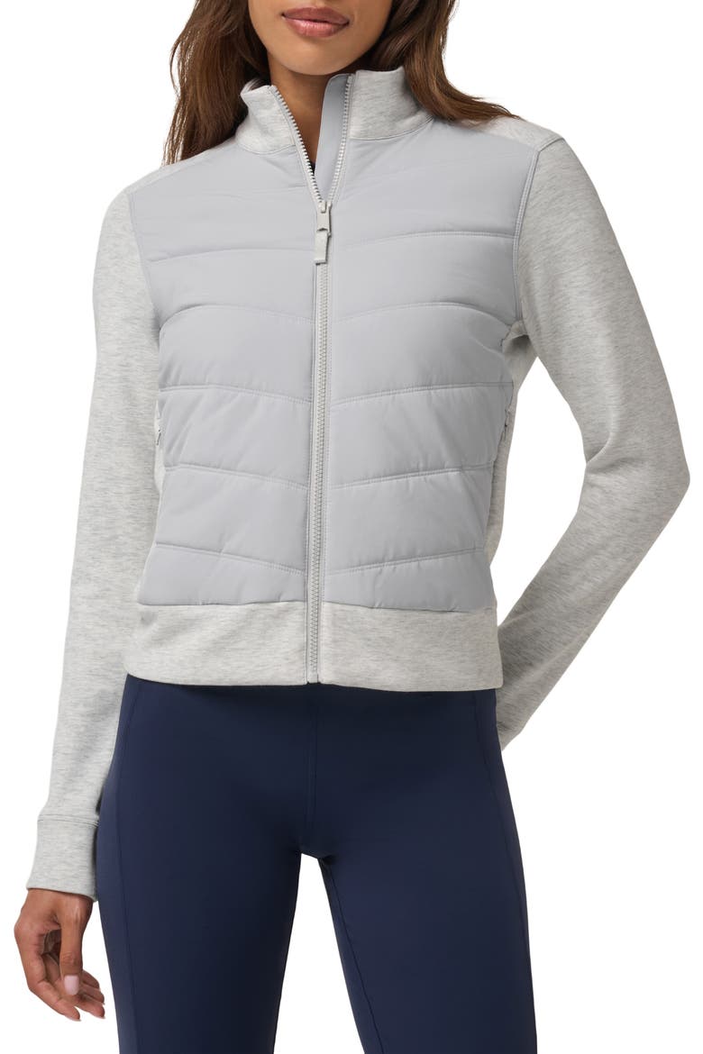 Skyloft Soft Quilted Performance Jacket, Main, color, HEATHER LIGHT GREY