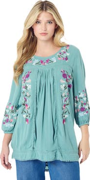 Roaman's Boho Floral Tunic