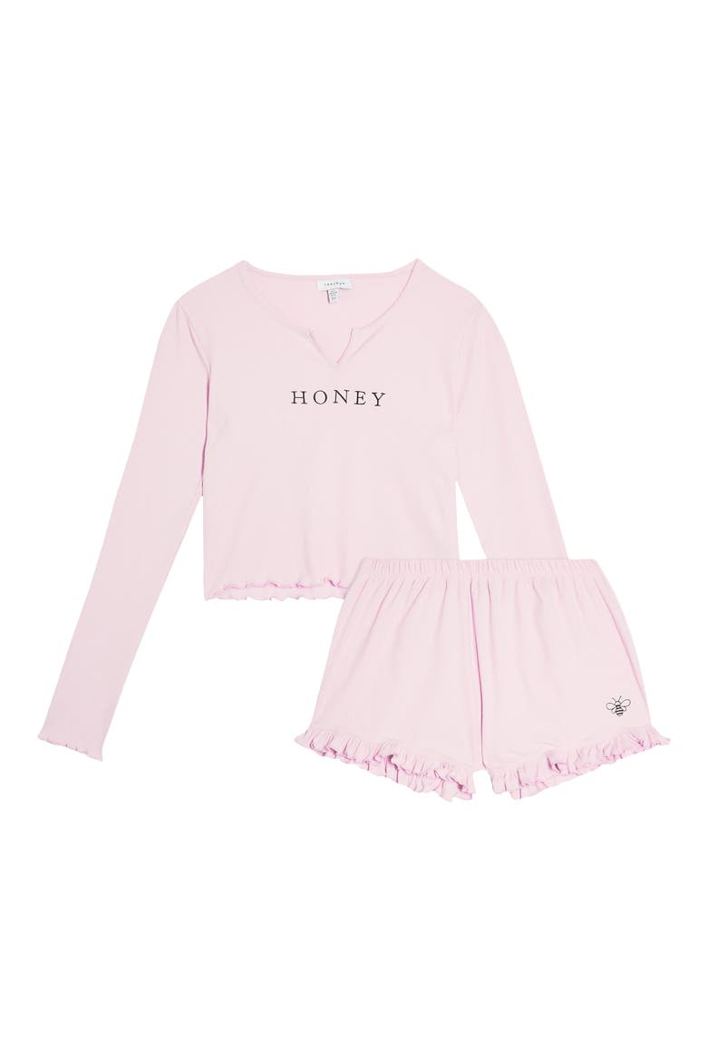 Honey Thermal Short Pajamas, Alternate, color, PINK