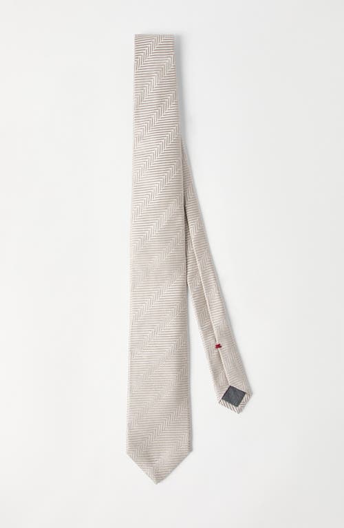 Brunello Cucinelli Herringbone Necktie In Gray