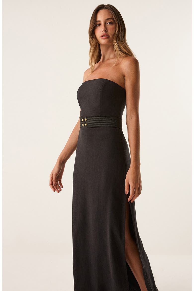 Lian Strapless Cover-Up Maxi Dress, Alternate, color, BLACK