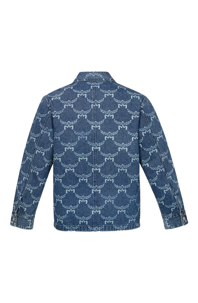 MCM Lauretos Monogram Denim Jacket, Alternate, color, Indigo