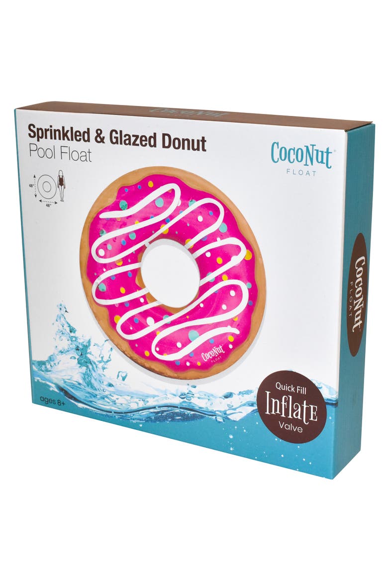 Pink Sprinkled & Glazed Donut 48 Inch Pool Ring Inflatable, Alternate, color, Pink