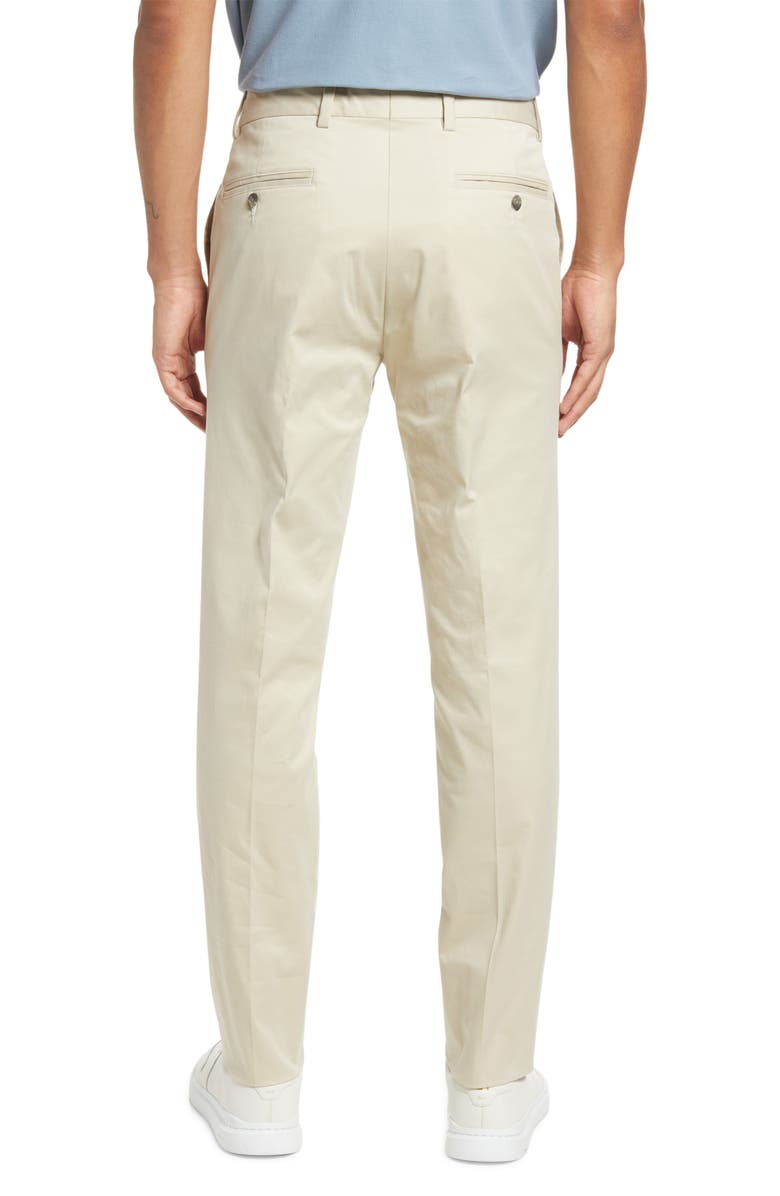 Berle Charleston Flat Front Stretch Cotton Khakis, Alternate, color, Stone